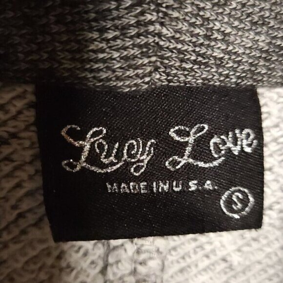 Lucy Love Womens Grey Heathered Distressed Open Sweatshirt Cardigan Small - Picture 6 of 7